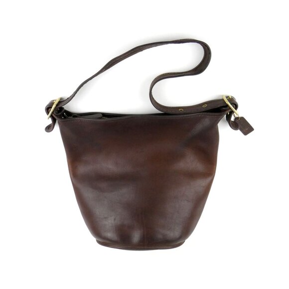 Coach Vintage Brown Leather Shoulder Bucket Bag J4D-9085 - Picture 1 of 12